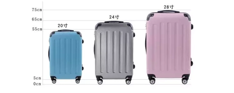 20寸行李箱尺寸标准_20寸行李箱长宽高是多少_24寸行李箱尺寸对比